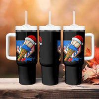 Christmas Baseball Ice Cream Drip Tumbler With Handle Santa Sports Player Xmas Light Boys Baseball Bat - Wonder Print Shop