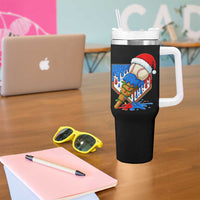 Christmas Baseball Ice Cream Drip Tumbler With Handle Santa Sports Player Xmas Light Boys Baseball Bat - Wonder Print Shop