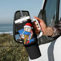 Christmas Baseball Ice Cream Drip Tumbler With Handle Santa Sports Player Xmas Light Boys Baseball Bat - Wonder Print Shop
