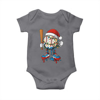 Christmas Baseball Ice Cream Drip Baby Onesie Santa Sports Xmas Baseball Player - Wonder Print Shop