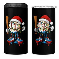 Christmas Baseball Ice Cream Drip 4 in 1 Can Cooler Tumbler Santa Sports Xmas Baseball Player - Wonder Print Shop