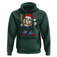 Christmas Baseball Ice Cream Drip Hoodie Santa Sports Xmas Baseball Player - Wonder Print Shop