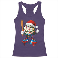 Christmas Baseball Ice Cream Drip Racerback Tank Top Santa Sports Xmas Baseball Player - Wonder Print Shop
