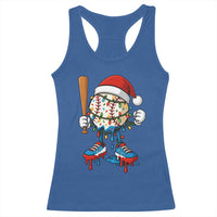 Christmas Baseball Ice Cream Drip Racerback Tank Top Santa Sports Xmas Baseball Player - Wonder Print Shop
