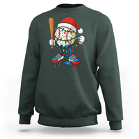 Christmas Baseball Ice Cream Drip Sweatshirt Santa Sports Xmas Baseball Player - Wonder Print Shop