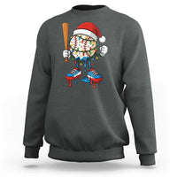 Christmas Baseball Ice Cream Drip Sweatshirt Santa Sports Xmas Baseball Player - Wonder Print Shop