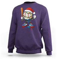 Christmas Baseball Ice Cream Drip Sweatshirt Santa Sports Xmas Baseball Player - Wonder Print Shop