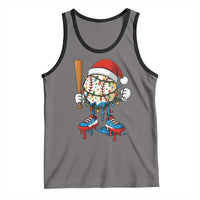 Christmas Baseball Ice Cream Drip Tank Top Santa Sports Xmas Baseball Player - Wonder Print Shop