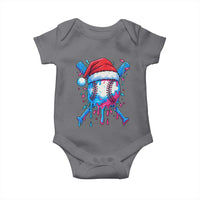 Christmas Baseball Ice Cream Drip Baby Onesie Santa Sports Xmas Light Boys Sprinkles Baseball Bat - Wonder Print Shop