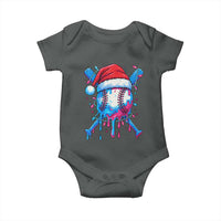 Christmas Baseball Ice Cream Drip Baby Onesie Santa Sports Xmas Light Boys Sprinkles Baseball Bat - Wonder Print Shop
