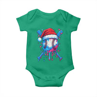 Christmas Baseball Ice Cream Drip Baby Onesie Santa Sports Xmas Light Boys Sprinkles Baseball Bat - Wonder Print Shop