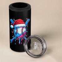 Christmas Baseball Ice Cream Drip 4 in 1 Can Cooler Tumbler Santa Sports Xmas Light Boys Sprinkles Baseball Bat - Wonder Print Shop
