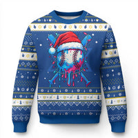 Christmas Baseball Ice Cream Drip Hanukkah Ugly Sweater Santa Sports Xmas Light Boys Sprinkles Baseball Bat - Wonder Print Shop