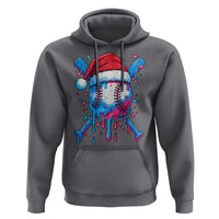 Christmas Baseball Ice Cream Drip Hoodie Santa Sports Xmas Light Boys Sprinkles Baseball Bat - Wonder Print Shop