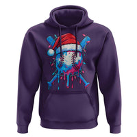 Christmas Baseball Ice Cream Drip Hoodie Santa Sports Xmas Light Boys Sprinkles Baseball Bat - Wonder Print Shop
