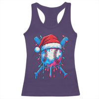 Christmas Baseball Ice Cream Drip Racerback Tank Top Santa Sports Xmas Light Boys Sprinkles Baseball Bat - Wonder Print Shop