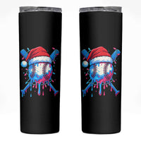 Christmas Baseball Ice Cream Drip Skinny Tumbler Santa Sports Xmas Light Boys Sprinkles Baseball Bat - Wonder Print Shop