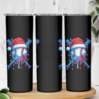 Christmas Baseball Ice Cream Drip Skinny Tumbler Santa Sports Xmas Light Boys Sprinkles Baseball Bat - Wonder Print Shop