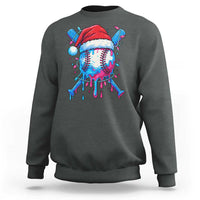 Christmas Baseball Ice Cream Drip Sweatshirt Santa Sports Xmas Light Boys Sprinkles Baseball Bat - Wonder Print Shop
