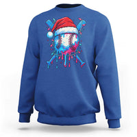 Christmas Baseball Ice Cream Drip Sweatshirt Santa Sports Xmas Light Boys Sprinkles Baseball Bat - Wonder Print Shop