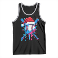 Christmas Baseball Ice Cream Drip Tank Top Santa Sports Xmas Light Boys Sprinkles Baseball Bat - Wonder Print Shop
