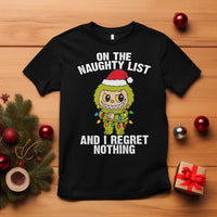 Funny Christmas T Shirt On the Naughty List I Regret Nothing Kawaii Bubu - Wonder Print Shop