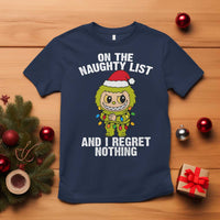 Funny Christmas T Shirt On the Naughty List I Regret Nothing Kawaii Bubu - Wonder Print Shop