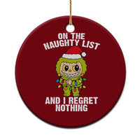 Funny Xmas Ceramic Ornament On the Naughty List I Regret Nothing Kawaii Bubu - Wonder Print Shop