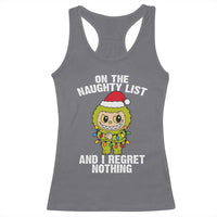 Funny Christmas Racerback Tank Top On the Naughty List I Regret Nothing Kawaii Bubu - Wonder Print Shop