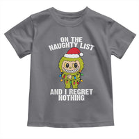 Funny Christmas Toddler T Shirt On the Naughty List I Regret Nothing Kawaii Bubu - Wonder Print Shop