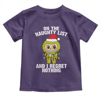 Funny Christmas Toddler T Shirt On the Naughty List I Regret Nothing Kawaii Bubu - Wonder Print Shop