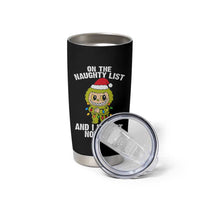 Funny Christmas Tumbler Cup On the Naughty List I Regret Nothing Kawaii Bubu - Wonder Print Shop