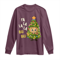 Funny Christmas Long Sleeve Shirt Fa La La La Bu Bu Xmas Song Kawaii Bubu - Wonder Print Shop