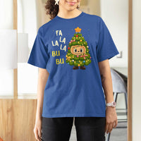 Funny Christmas T Shirt For Women Fa La La La Bu Bu Xmas Song Kawaii Bubu - Wonder Print Shop