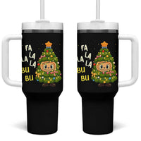 Funny Christmas Tumbler With Handle Fa La La La Bu Bu Xmas Song Kawaii Bubu - Wonder Print Shop