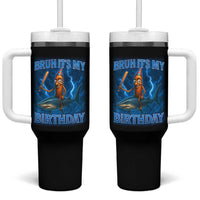 Bruh Its My Birthday Tumbler With Handle Italian Brainrot Meme Birthday Kids Family Party Bday - Wonder Print Shop