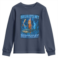 Bruh Its My Birthday Youth Sweatshirt Italian Brainrot Meme Birthday Kids Family Party Bday - Wonder Print Shop