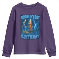 Bruh Its My Birthday Youth Sweatshirt Italian Brainrot Meme Birthday Kids Family Party Bday - Wonder Print Shop