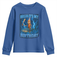 Bruh Its My Birthday Youth Sweatshirt Italian Brainrot Meme Birthday Kids Family Party Bday - Wonder Print Shop