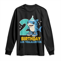 2 Years Old Birthday Brainrot Long Sleeve Shirt Funny Tralalero Tralala Los Tralaleritos Meme Shark