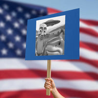 Funny Italian Brainrot Meme Protest Sign Funny Tung Tung Tung Sahur Tralalero Tralala Selfie