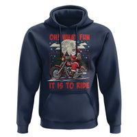 Motorcycle Biker Santa Christmas Hoodie Oh What Fun It is To Ride