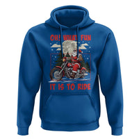 Motorcycle Biker Santa Christmas Hoodie Oh What Fun It is To Ride