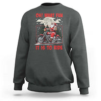 Motorcycle Biker Santa Christmas Sweatshirt Oh What Fun It is To Ride - Wonder Print Shop