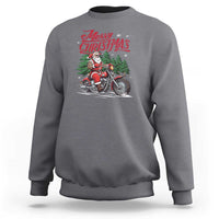 Christmas Motorcycle Santa Sweatshirt Funny Motorbike Rider Grandpa Merry Xmas - Wonder Print Shop