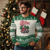 Christmas Motorcycle Santa Ugly Christmas Sweater Funny Motorbike Rider Grandpa Merry Xmas - Wonder Print Shop