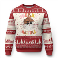 Cowboy Ugly Christmas Sweater Vintage 90s Western Groovy Santa Claus Xmas Vibes - Wonder Print Shop