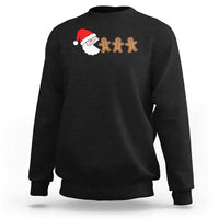 Funny Christmas Sweatshirt Santa Eating Gingerbread Men Gamer Men Women Kids - Wonder Print Shop