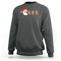 Funny Christmas Sweatshirt Santa Eating Gingerbread Men Gamer Men Women Kids - Wonder Print Shop