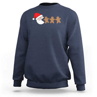 Funny Christmas Sweatshirt Santa Eating Gingerbread Men Gamer Men Women Kids - Wonder Print Shop